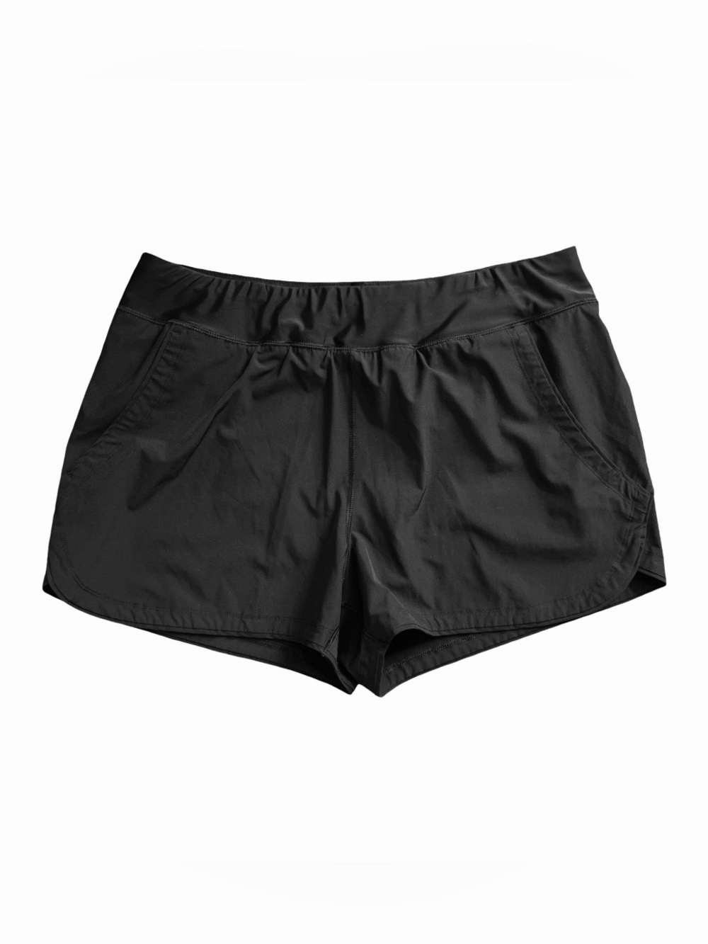 Lands End Black Quick Dry 3” Inseam Board Swim Shorts with Bikini Liner SZ 16